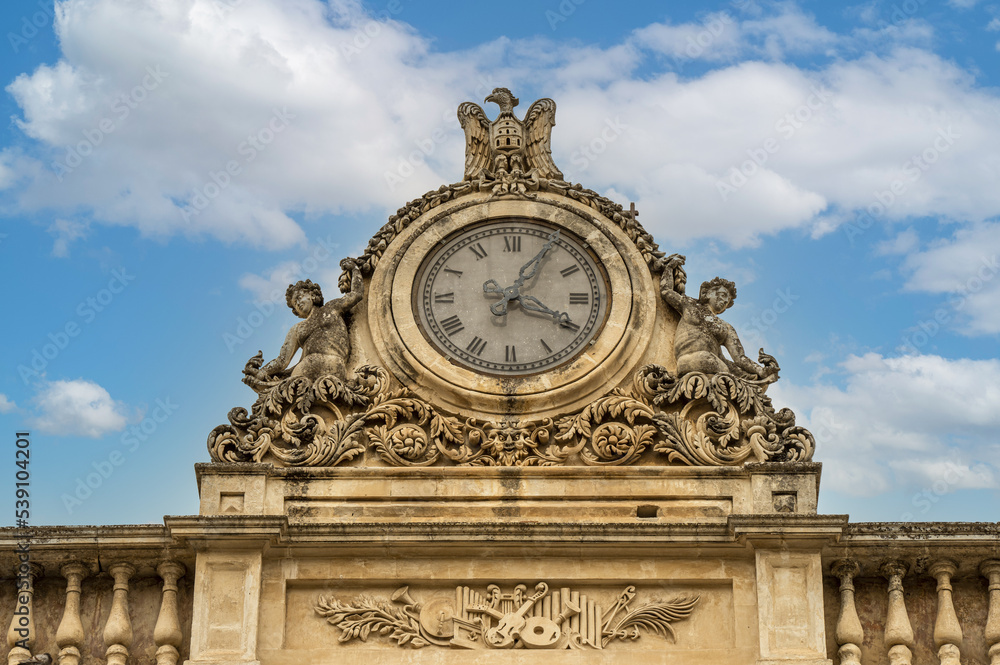 The beautiful clock of the theather of Modica
