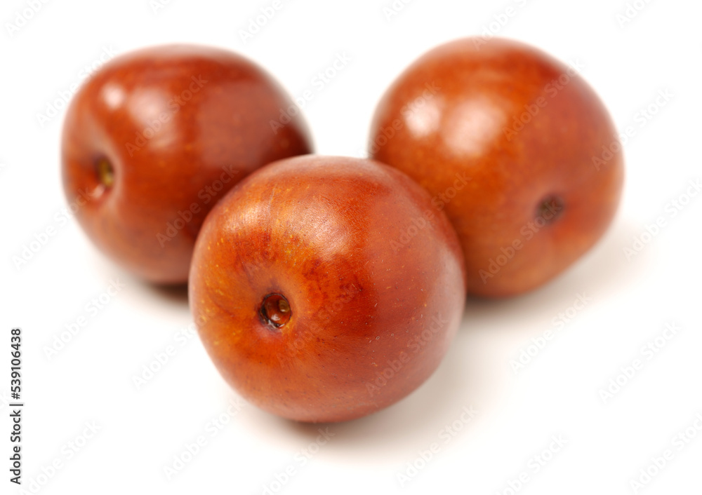 winter jujube on white background winter jujube on white background
