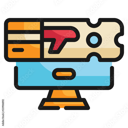 online ticket booking filled outline icon