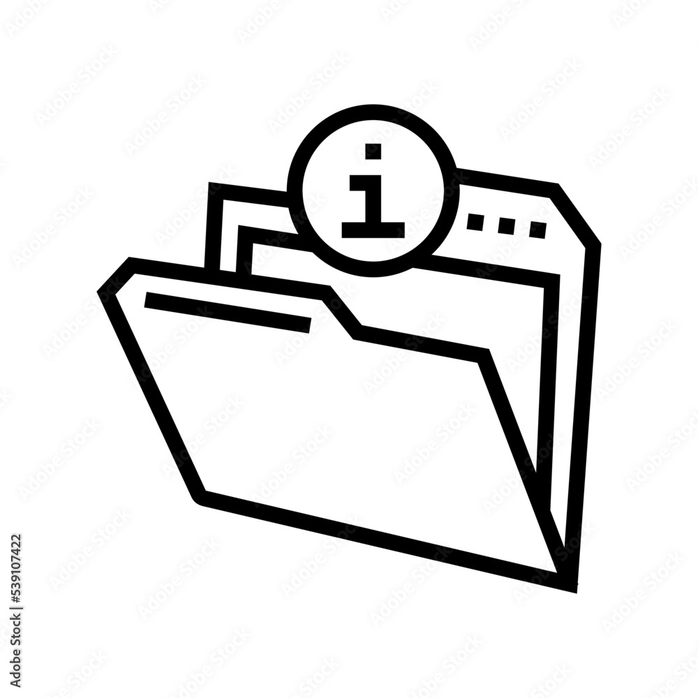 information folder line icon vector. information folder sign. isolated contour symbol black illustration information folder line icon vector. information folder sign. isolated contour symbol black illustration