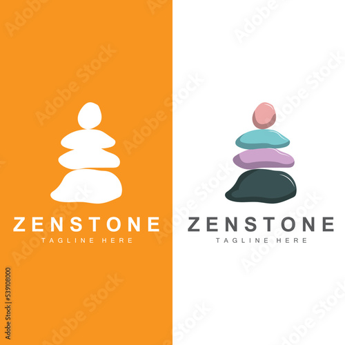 Balance Stone Logo Design, Vector Therapy Stone, Massage Stone, Hot Stone And Zenstone, Product Brand Illustration