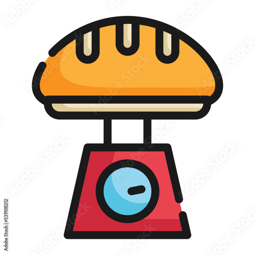 bakery scale weigh kilogram filled outline icon