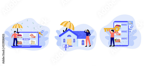 Real Estate Flat Bundle Illustration