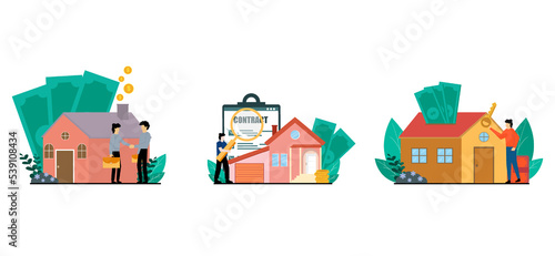 Real Estate Flat Bundle Illustration