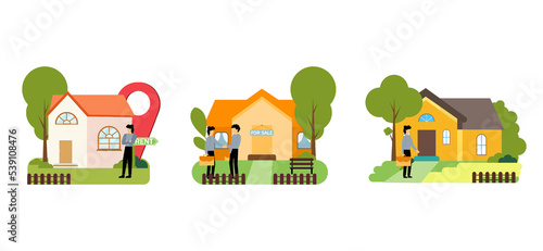 Real Estate Flat Bundle Illustration