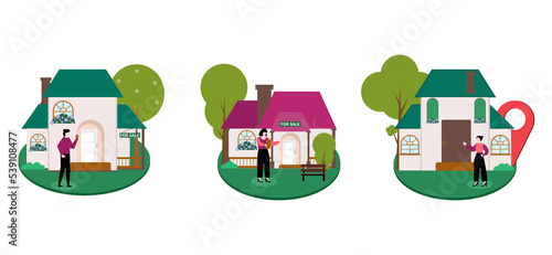Real Estate Flat Bundle Illustration