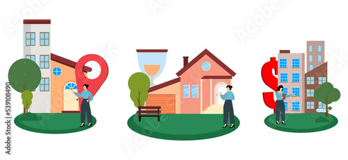 Real Estate Flat Bundle Illustration
