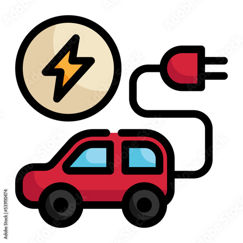 plug charger adapter electric vehicle icon filled outline