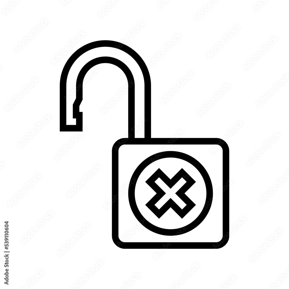 open padlock line icon vector. open padlock sign. isolated contour symbol black illustration open padlock line icon vector. open padlock sign. isolated contour symbol black illustration