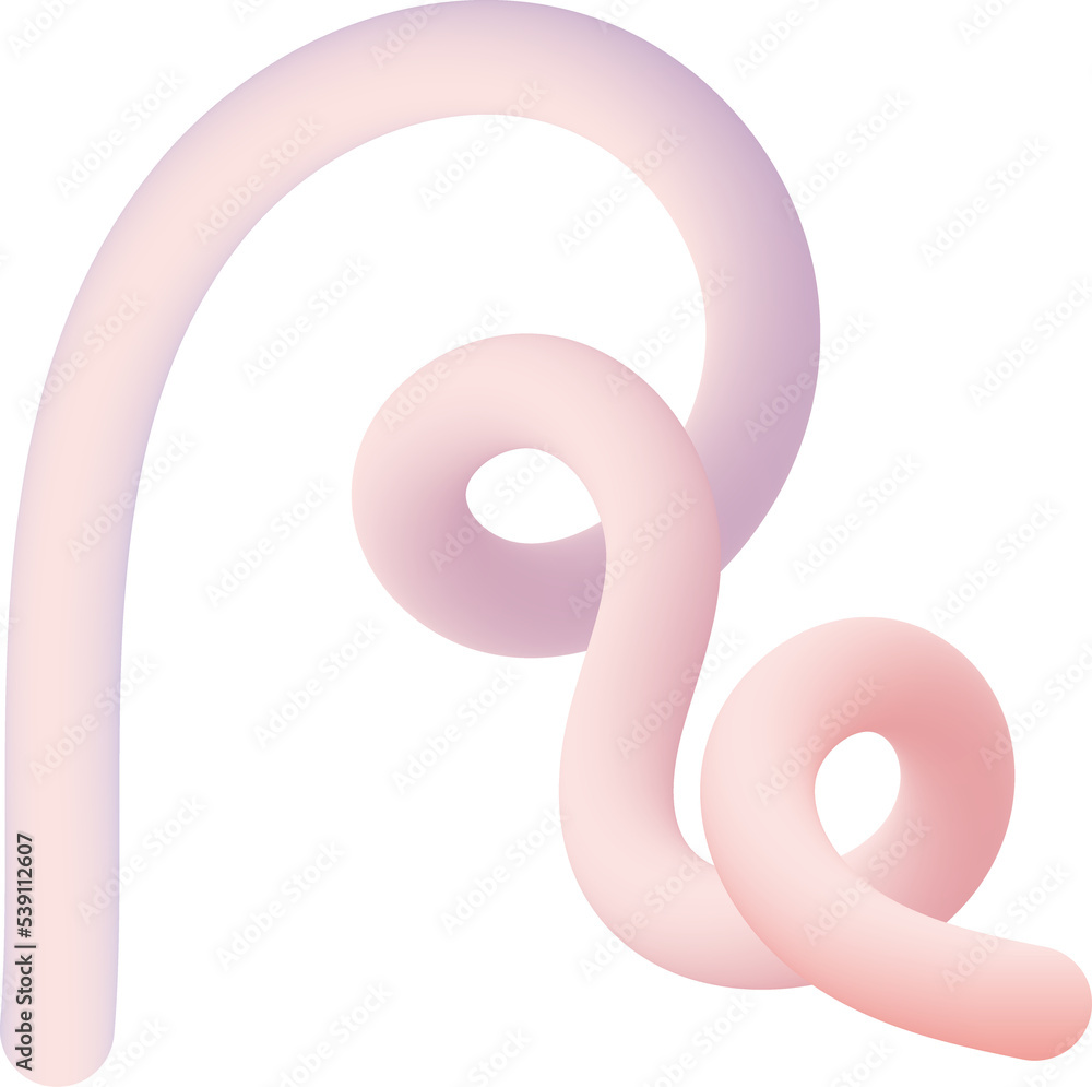 Abstract vibrant gradient worm line shape illustration Abstract vibrant gradient worm line shape illustration