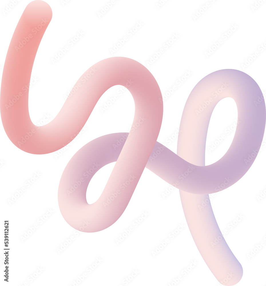 Abstract vibrant gradient worm line shape illustration Abstract vibrant gradient worm line shape illustration