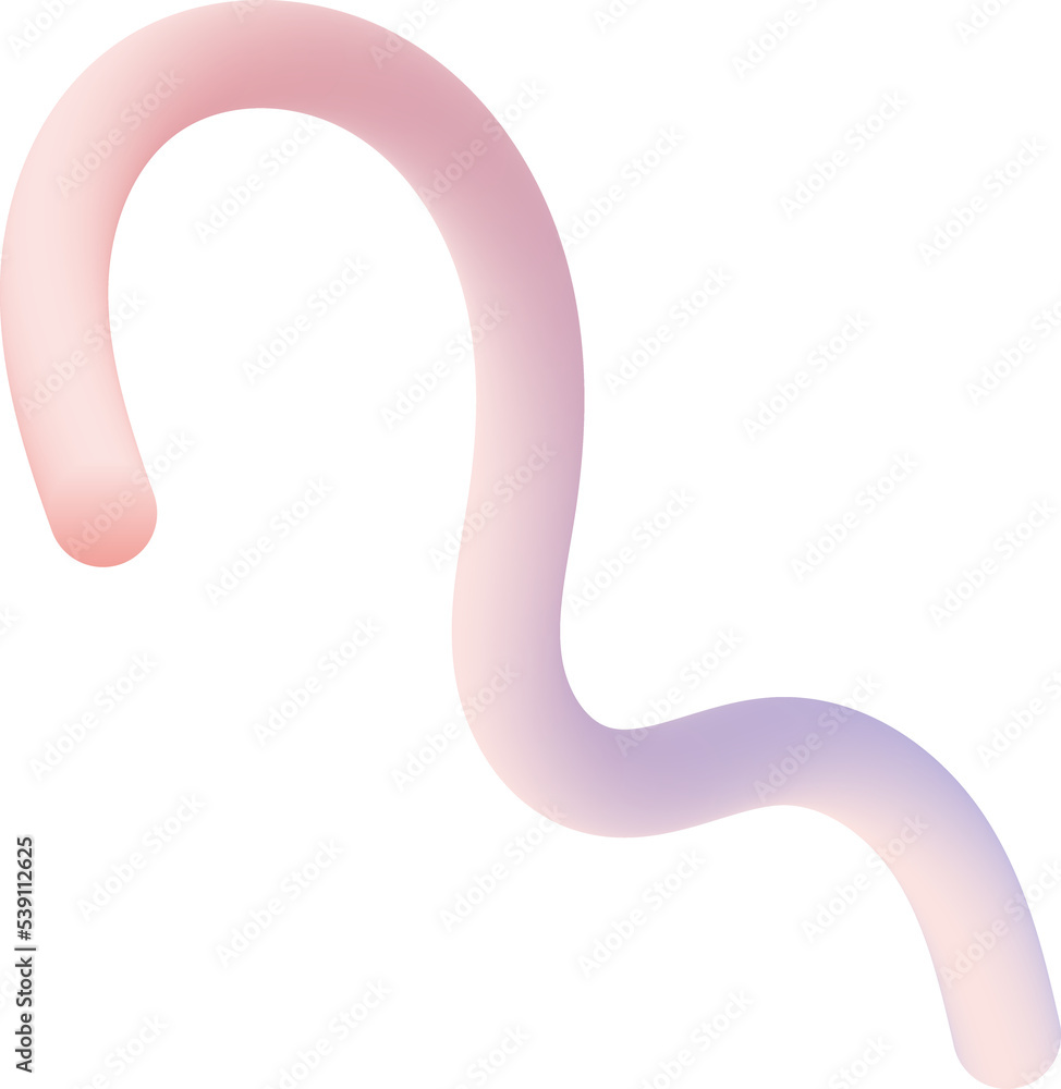 Abstract vibrant gradient worm line shape illustration Abstract vibrant gradient worm line shape illustration