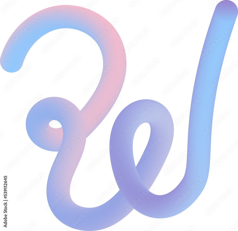 Abstract vibrant gradient worm line shape illustration Abstract vibrant gradient worm line shape illustration
