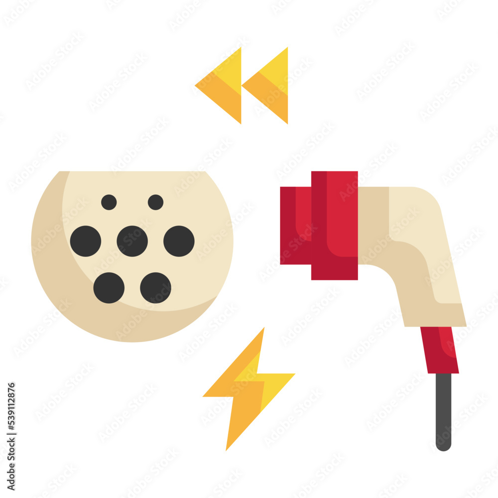 charge power adapter plug electric icon flat style charge power adapter plug electric icon flat style