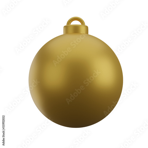 Christmas Ball Gold 3D render Illustration icon