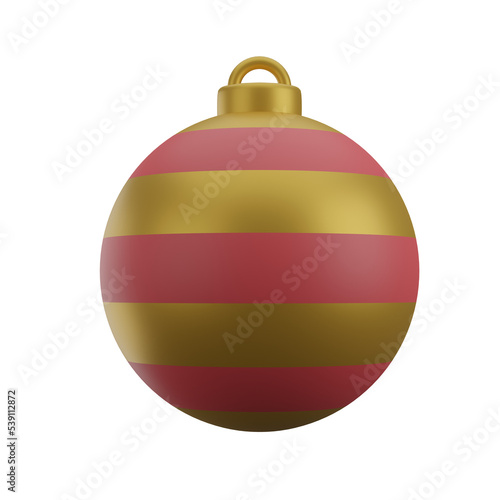Christmas Ball 3D render Illustration icon