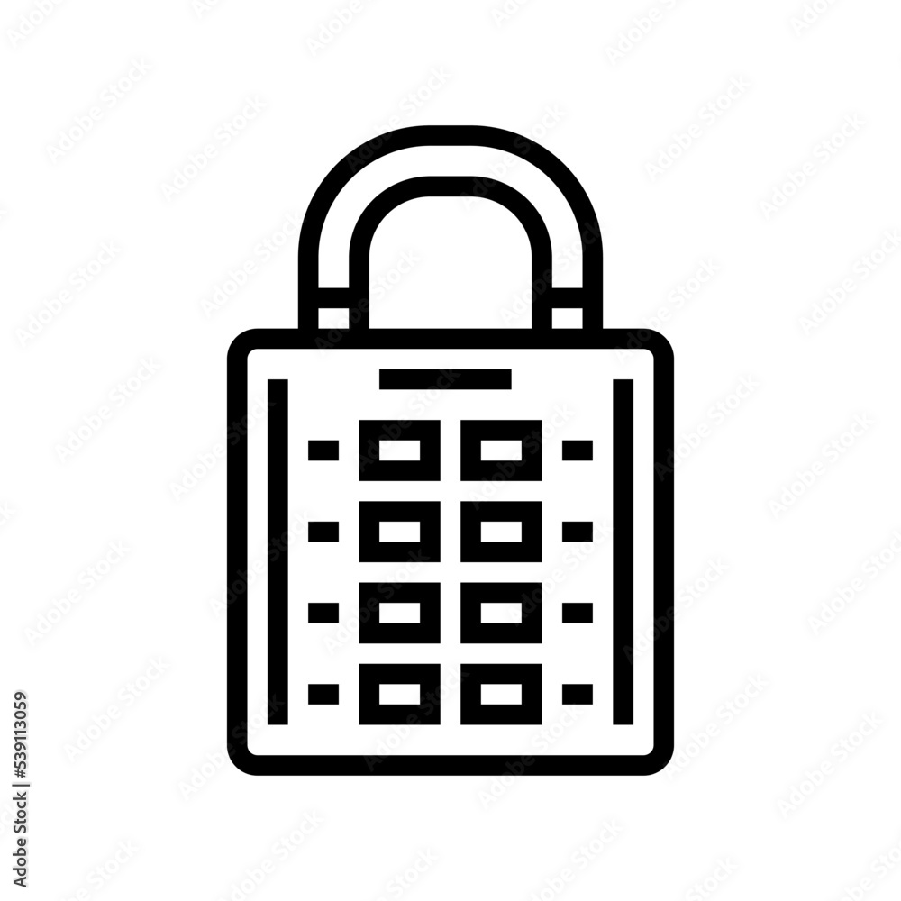 secret padlock line icon vector. secret padlock sign. isolated contour symbol black illustration secret padlock line icon vector. secret padlock sign. isolated contour symbol black illustration