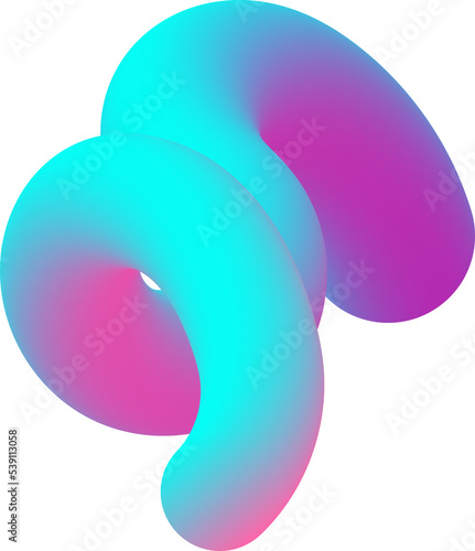Fototapeta Naklejka Na Ścianę i Meble -  Abstract vibrant gradient worm line shape illustration