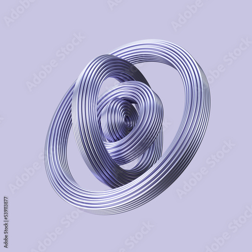 Fototapeta Naklejka Na Ścianę i Meble -  Circle Metallic shapes 3d rendered illustration.