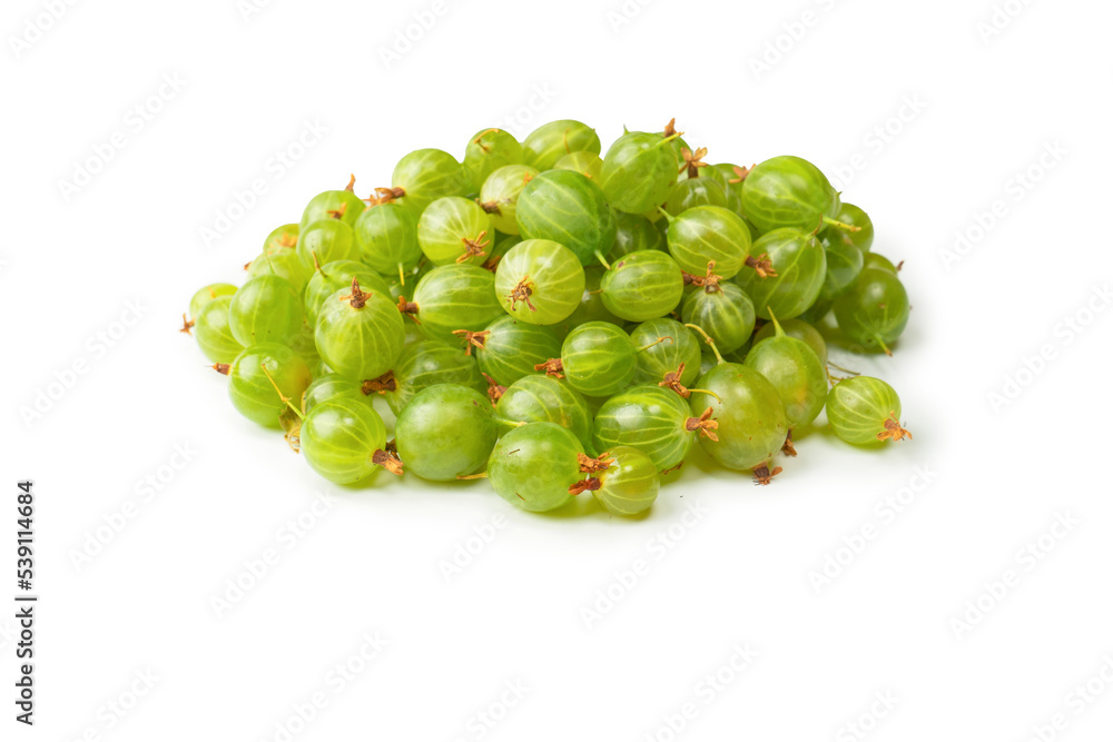 A group of gooseberries isolated on a white background. A group of gooseberries isolated on a white background.