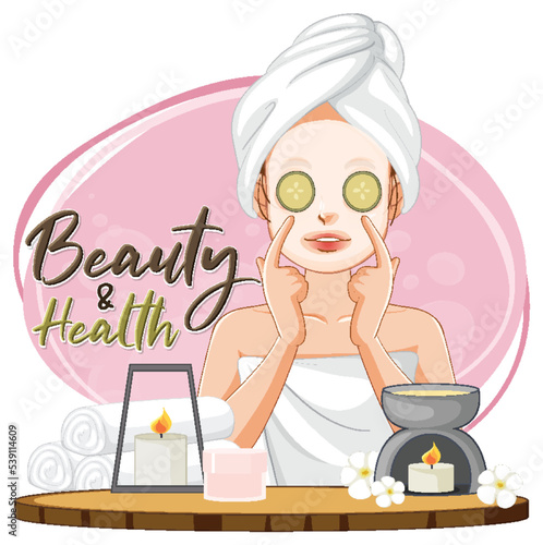 Woman with facial mask