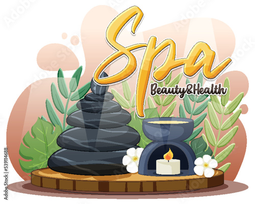 Spa time text design for banner or poster