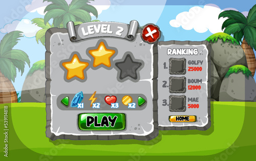 A game background template with elements