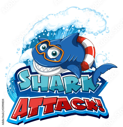 Font design for words shark attack