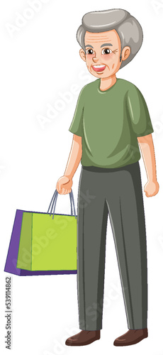 Senior man holding shopping bag