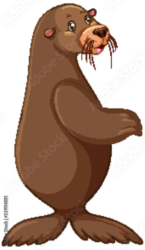 Cute sea lion cartoon character