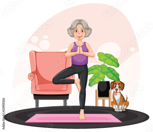 Senior woman doing yoga