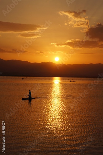 sunset on the lake © kantheera