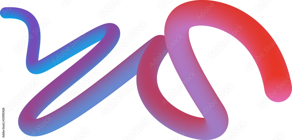 Abstract vibrant gradient worm line shape illustration Abstract vibrant gradient worm line shape illustration