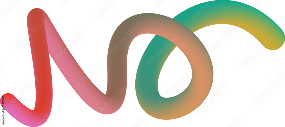 Obraz premium Abstract vibrant gradient worm line shape illustration