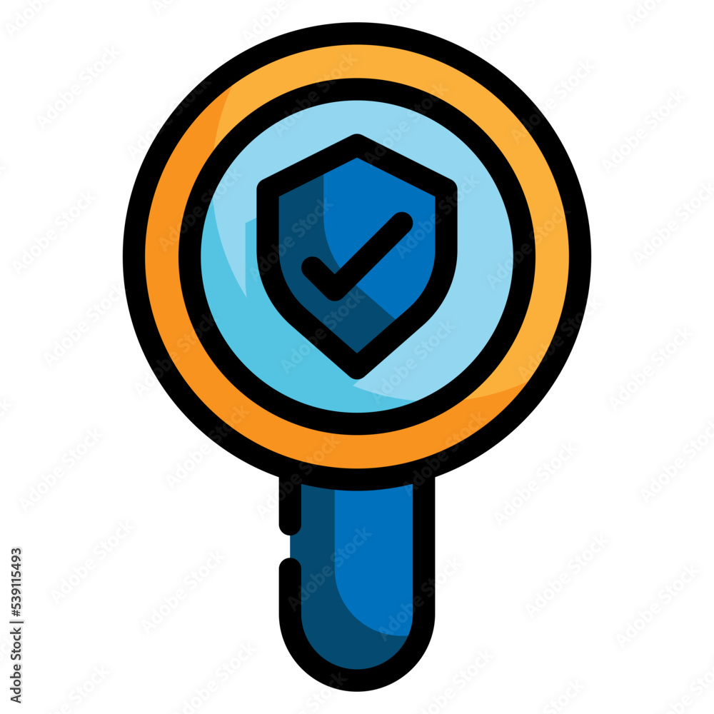 magnifying scan protection filled outline icon magnifying scan protection filled outline icon