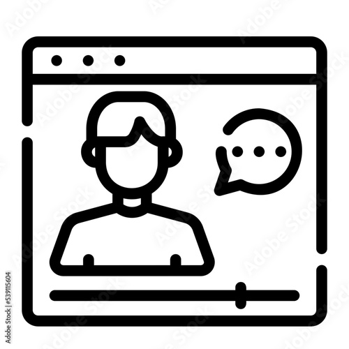 vlogger line icon