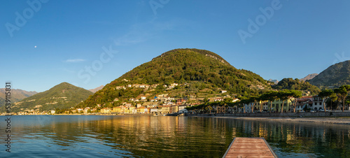 Fototapeta Naklejka Na Ścianę i Meble -  Panoramic view of Domaso, Lake Como, at dawn