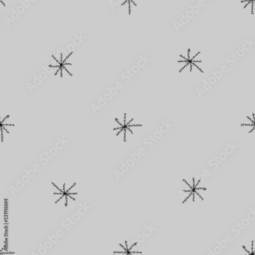 Hand Drawn Snowflakes Christmas Seamless Pattern. Subtle Flying Snow Flakes on chalk snowflakes Background. Actual chalk handdrawn snow overlay. Cute holiday season decoration.