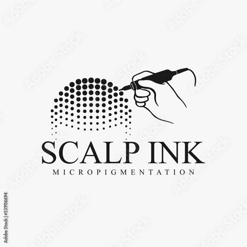 Scalp Micropigmentation Vector Point head icon logo dots