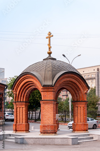 Novosibirsk  Russia  August 2022  Alexander Nevsky Cathedral in summer