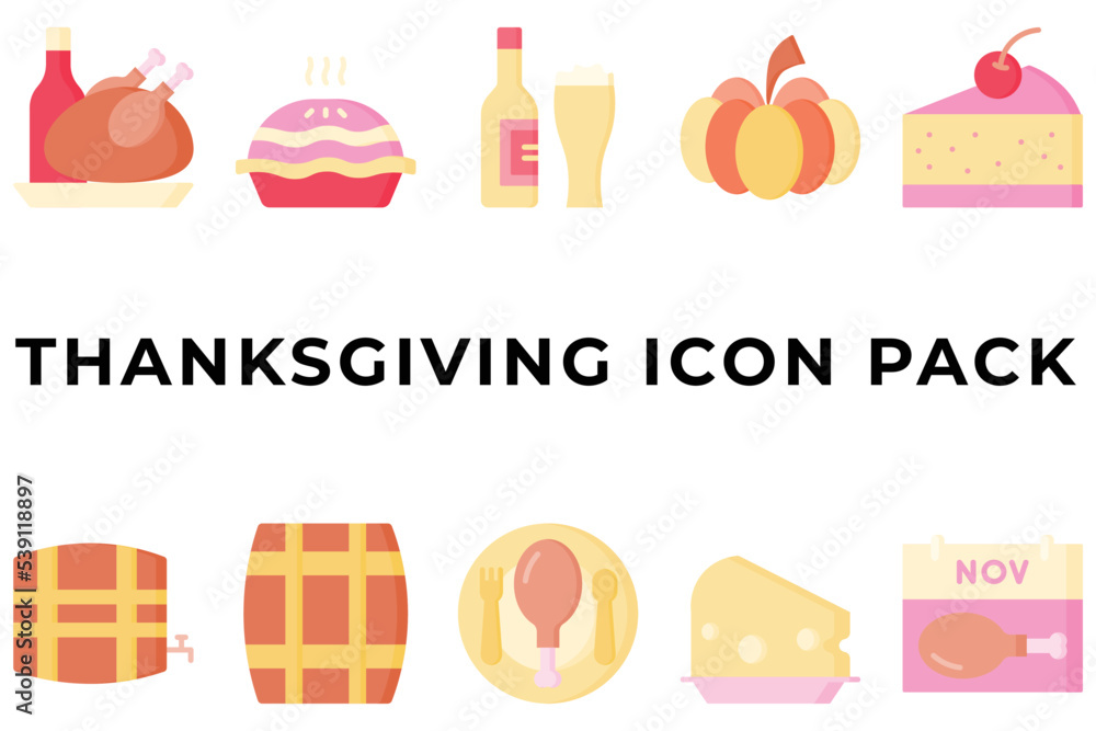 Fototapeta premium Thanksgiving Icon Pack