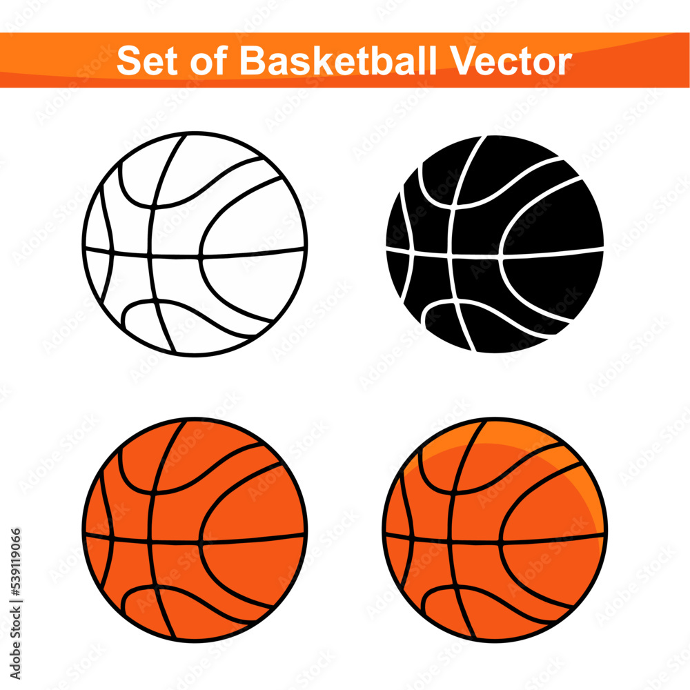 Set of basketball vector illustration