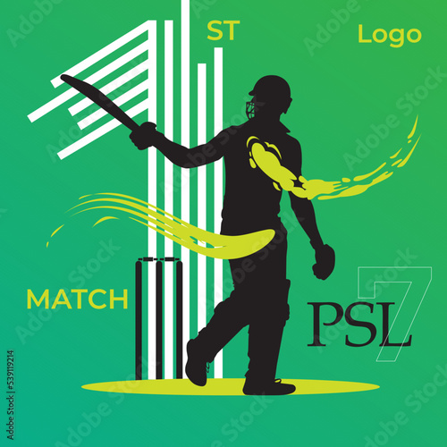 Pakistan super league 7, 1st match.
vector illustration.