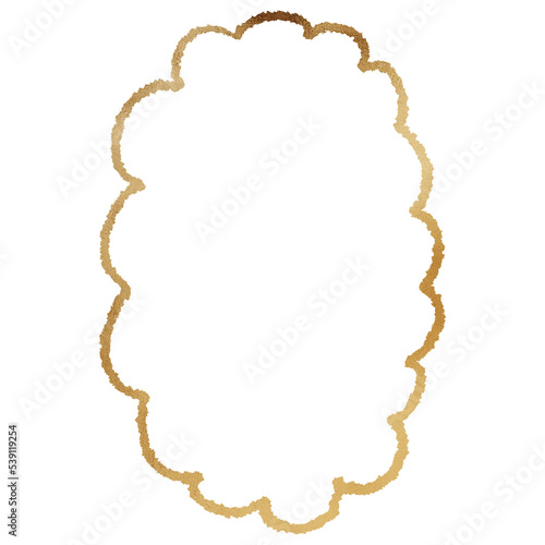 Gold Metallic Cloud Outlined