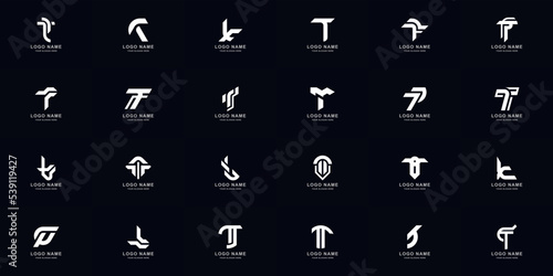 Collection full set abstract letter T monogram logo design
