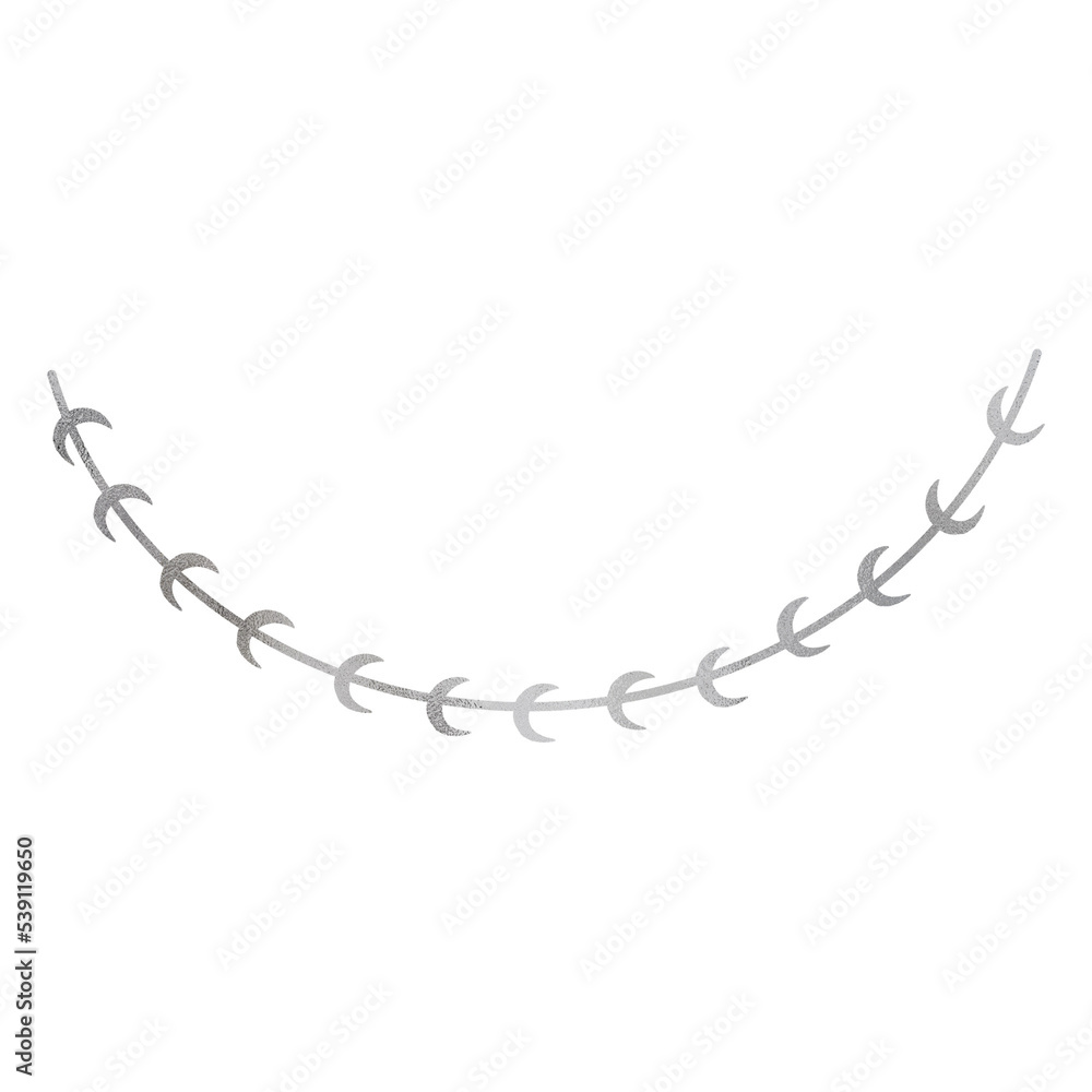 Silver Metallic Moon Ornament Silver Metallic Moon Ornament