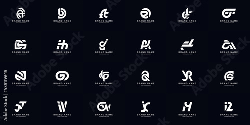 Collection full set abstract combine letter a - z monogram logo design