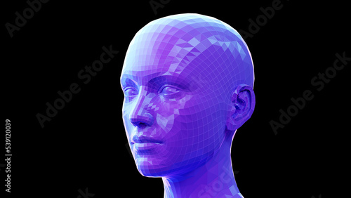 3d rendered illustration of an abstract female head