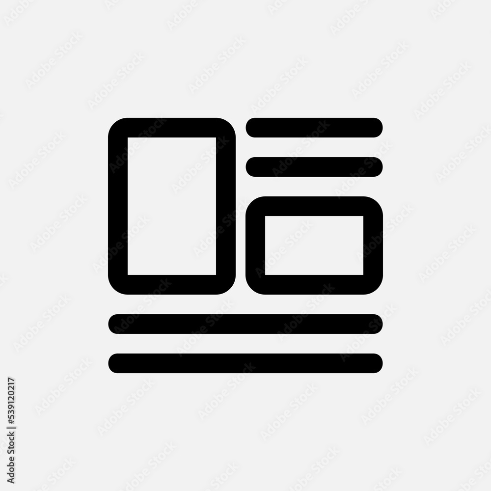 Layout icon in line style, use for website mobile app presentation Layout icon in line style, use for website mobile app presentation