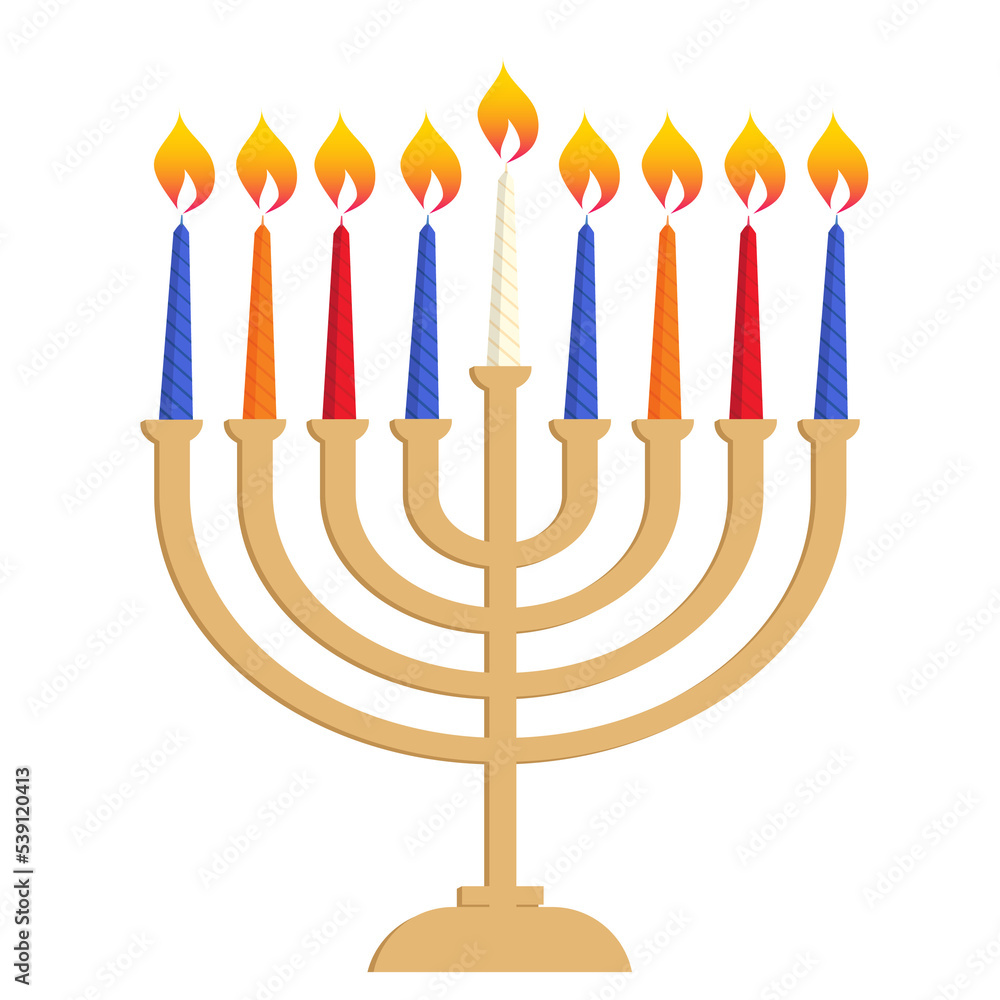 Hanukkah Jewish holiday traditional menorah with candles Hanukkah Jewish holiday traditional menorah with candles